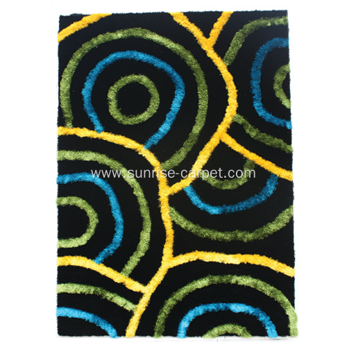 Thin Yarn Shaggy Rug With 3D Design